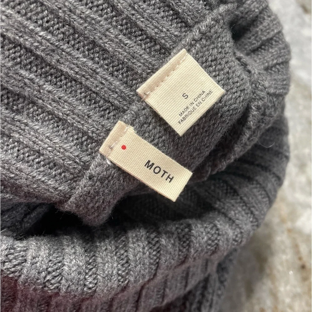 Anthropologie Moth Sweater Midi Wool Blend Ribbed Knit Turtleneck Dress - Picture 2 of 10